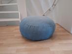 Blauwe Spijkerstof Poef, Ophalen, Gebruikt, Stof, 50 tot 75 cm