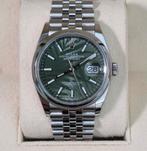 Rolex Datejust 36 green Palm Dial - Full Set, Staal, Polshorloge, Ophalen of Verzenden, Zo goed als nieuw