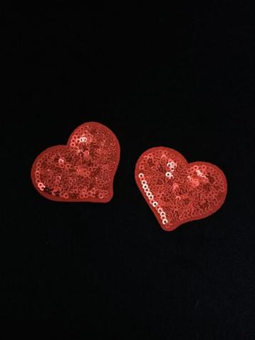 Strijkembleem glitterhartjes beschikbaar voor biedingen