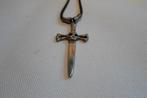 Ketting + Hanger Rock Punk Zwaard, Ophalen of Verzenden, Zo goed als nieuw, Zilver, Overige materialen