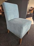 Stoel serrano ribstof blauw houten pootje opruiming, Ophalen of Verzenden, Nieuw, Blauw, Eén