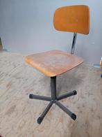 Vintage schoolstoel, Ophalen, Gebruikt, Bruin, Vintage