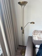 Gouden Schemerlamp met Leeslamp, Ophalen of Verzenden, Gebruikt, Metaal, 150 tot 200 cm