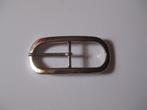 Vintage gesp / belt buckle / glad zilverkleurig / 10 cm, Hobby en Vrije tijd, Ophalen, Gebruikt, Rits of Sluiting