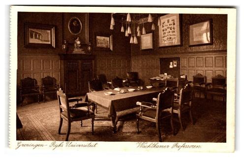 Groningen, Rijks Universiteit Wachtkamer Professoren, Verzamelen, Ansichtkaarten | Nederland, Ongelopen, Groningen, 1920 tot 1940