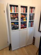 IKEA Billy / Oxberg witte boekenkast / vitrine kast, 100 tot 150 cm, 200 cm of meer, Ophalen of Verzenden, 25 tot 50 cm