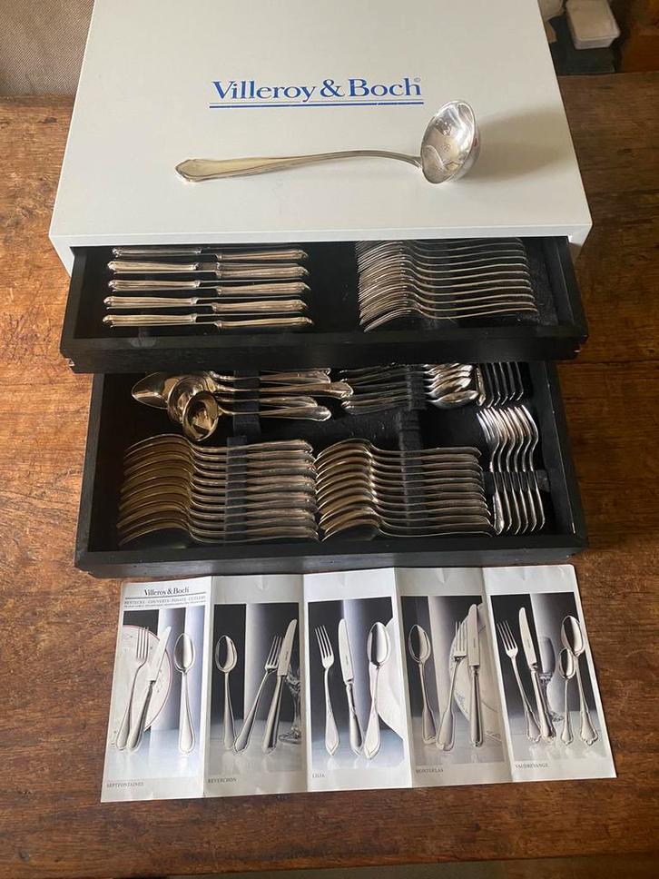Villeroy & Boch 12p 120gr. verzilverd bestek cassette, izgst, Antiek en Kunst, Antiek | Bestek, Ophalen of Verzenden