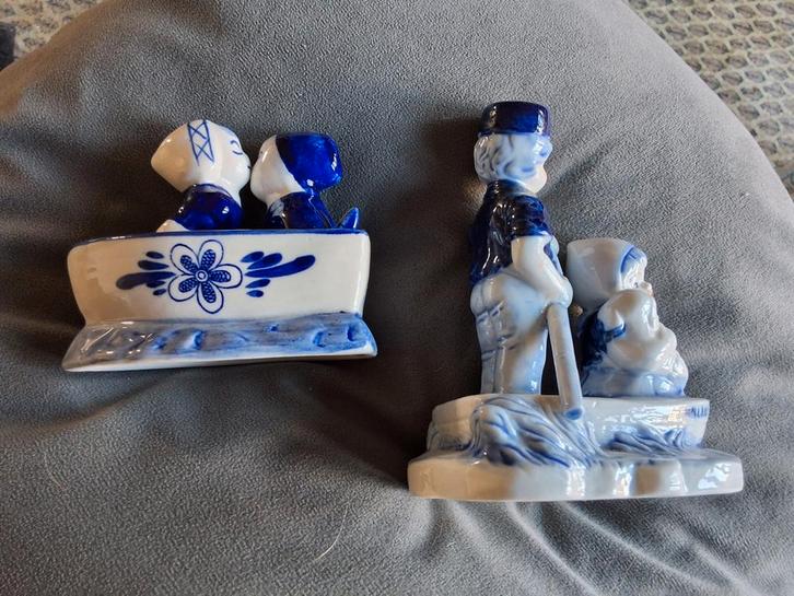 Delfts Blauw Beeldjes Set vintage onbeschadigd gemerkt, Antiek en Kunst, Antiek | Keramiek en Aardewerk, Ophalen of Verzenden