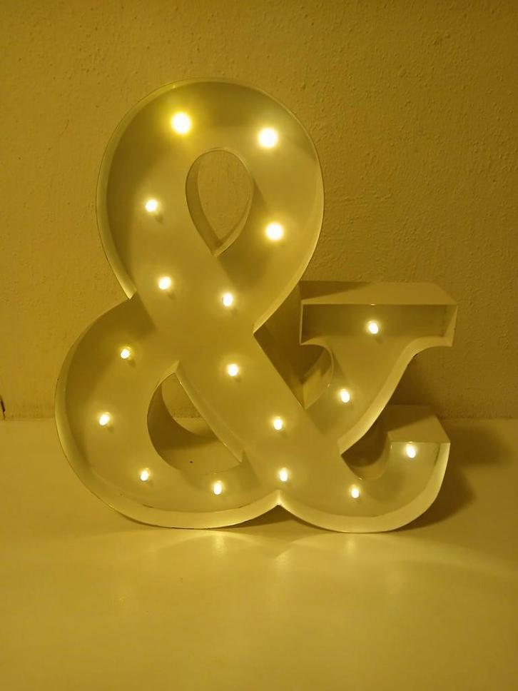 Vintage Marquee Light "&" (Little Lights), Huis en Inrichting, Lampen | Hanglampen, Gebruikt, Minder dan 50 cm, Metaal, Ophalen of Verzenden