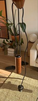 Vintage Design Hanglamp Hout Contragewicht, Ophalen, Gebruikt, Hout, Minder dan 50 cm