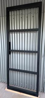 Stalen taats schuif deur epoxy zwart gespoten., 80 tot 100 cm, 215 cm of meer, Binnendeur, Nieuw