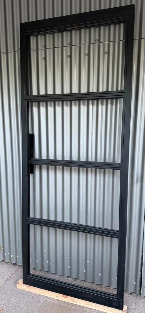 Stalen taats schuif deur epoxy zwart gespoten., Doe-het-zelf en Verbouw, Deuren en Horren, Nieuw, Binnendeur, 215 cm of meer, 80 tot 100 cm