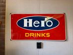 Vintage Hero Drinks Emaille Reclamebord, Ophalen, Reclamebord, Gebruikt, .