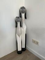 Houten Honden Beelden Set - Decoratief & Zeldzaam 80/100cm, Antiek en Kunst, Kunst | Beelden en Houtsnijwerken, Ophalen of Verzenden