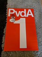 Vintage PvdA 1 verkiezingsposter jaren 60/70, Ophalen of Verzenden, Zo goed als nieuw, Rechthoekig Staand