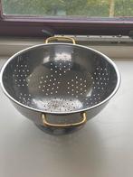 Metalen vergiet met gouden handvatten, Ophalen of Verzenden, Gebruikt