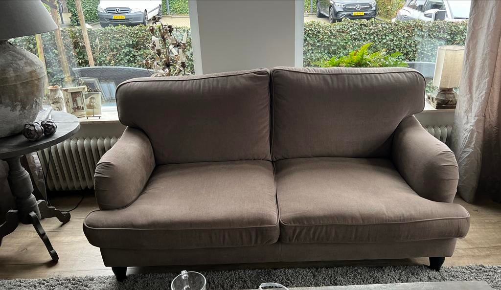 Comfortabele taupe bank - merk bocx., Huis en Inrichting, Banken | Bankstellen, Zo goed als nieuw, Rechte bank, Driepersoons, 150 tot 200 cm