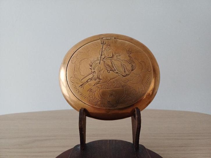 Ovalen snuifdoos Souvenir de Jeunesse / Griekse Mythologie, Antiek en Kunst, Antiek | Koper en Brons, Ophalen of Verzenden