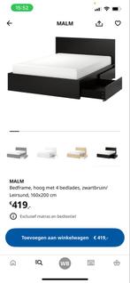 Ikea MALM bed (zonder matras) - Z.G.A.N., Huis en Inrichting, Slaapkamer | Bedden, Ophalen, Zwart, Tweepersoons, Zo goed als nieuw