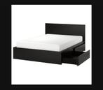 Ikea Malm bed, zwartbruin, 140x200cm (exclusief matras), Huis en Inrichting, Slaapkamer | Bedden, Ophalen, Zwart, Tweepersoons
