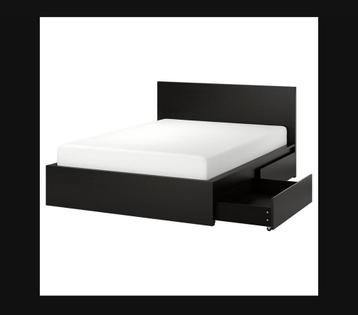 Ikea Malm bed, zwartbruin, 140x200cm (exclusief matras)