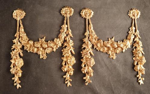 Paar verguld bronzen sierornamenten, Antiek en Kunst, Antiek | Koper en Brons, Verzenden