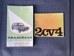 Vraagbaak VW golf D en Citroen 2cv4 boekje., Auto diversen, Handleidingen en Instructieboekjes, Ophalen of Verzenden