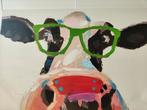 Schilderij koe met bril, Antiek en Kunst, Ophalen of Verzenden