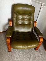 retro fauteuil, Huis en Inrichting, Fauteuils, Gebruikt, Vintage, Leer, 75 tot 100 cm