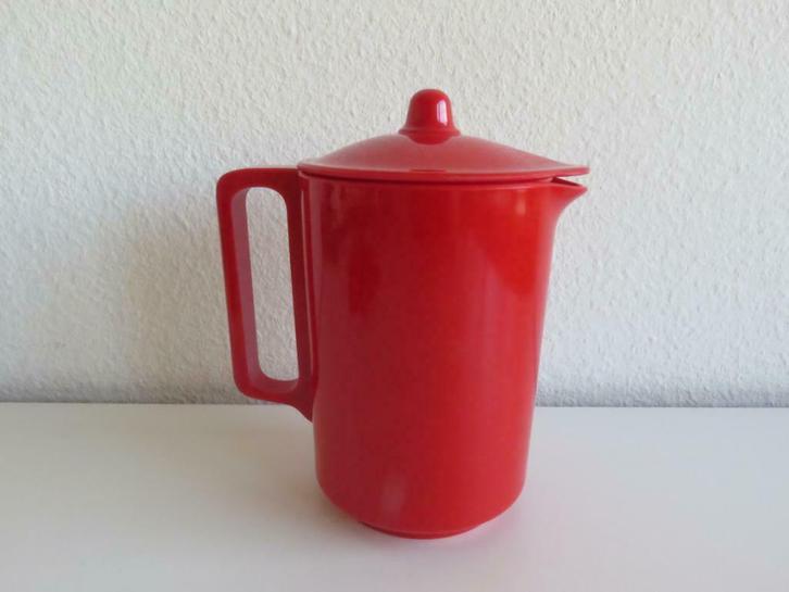 Rode Pols Potten melamine kan met deksel, sapkan limonade, Huis en Inrichting, Keuken | Servies, Zo goed als nieuw, Overige typen