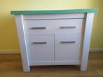 Witte commode met groene accenten, Ophalen, Gebruikt, Minder dan 75 cm, 50 tot 70 cm