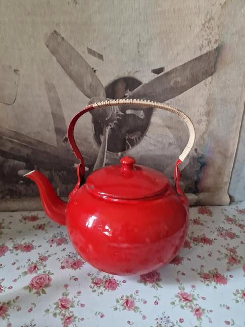 Rood emaille chocoladeketel, Antiek en Kunst, Antiek | Emaille, Ophalen of Verzenden