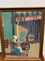 Vintage Borduurwerk in Lijst, Gebruikt, Overige typen, Ophalen of Verzenden, Nvt