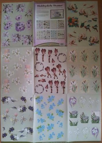 Hobbydols Poster Nr 57, 8 knipvellen, 24 kaarten (NIEUW), Hobby en Vrije tijd, Kaarten | Zelf maken, Nieuw, Knipvel, Natuur, Ophalen of Verzenden