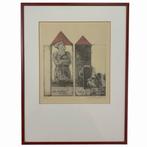 Karin CAMPFENS grafiek litho ingelijst Met een griet in huis, Antiek en Kunst, Ophalen of Verzenden