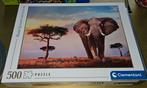 Clementoni legpuzzel 500 stukjes olifant / savanne, Ophalen of Verzenden, Meer dan 50 stukjes, Zo goed als nieuw, 6 jaar of ouder