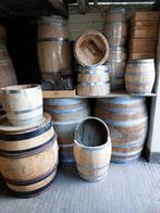 Bloembak eiken kastanje wijnvat whiskey nieuw en gebruikt, Tuin en Terras, Bloembakken en Plantenbakken, Rond, Zo goed als nieuw