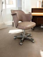 Vintage taupe lounge stoel /  bureaustoel met chromen frame, Huis en Inrichting, Bureaustoelen, Ophalen, Gebruikt, Zwart