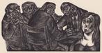 Houtsnede/houtgravure van Lou Strik, Antiek en Kunst, Kunst | Etsen en Gravures, Verzenden
