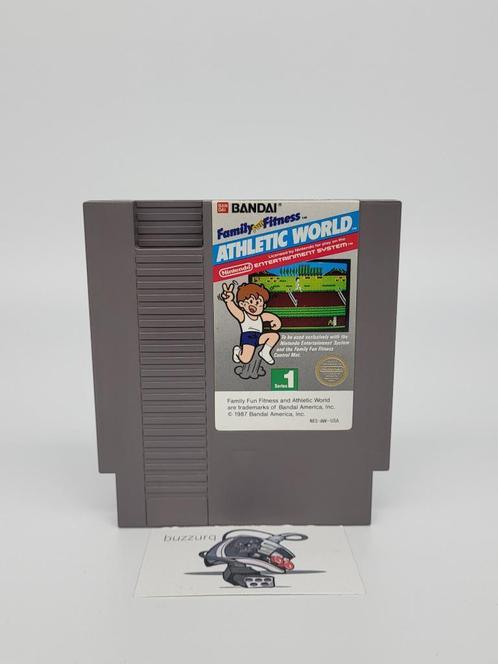 Family Fun Fitness Athletic World Nintendo NES Cartridge, Spelcomputers en Games, Games | Nintendo NES, Zo goed als nieuw, Overige genres