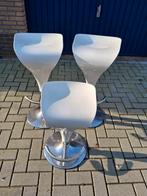 5 witte barkrukken te koop, Ophalen, 5 krukken of meer, 60 tot 90 cm, Zo goed als nieuw