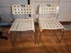 2x Vintage Omstak Bieffeplast italy design chair postmodern, Ophalen, Twee, Wit, Vintage mid century design jaren 60 70