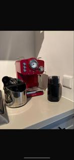 Rode Ikohs Espresso Machine + Koffiemolen, Afneembaar waterreservoir, Gebruikt, Espresso apparaat, Gemalen koffie