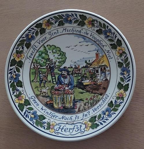 4 Mooie seizoens-wandborden – in topstaat!, Antiek en Kunst, Antiek | Wandborden en Tegels, Ophalen of Verzenden