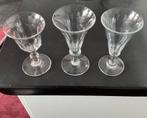 Roemer Leerdam glas 3 stuks spitse 2 knops wijnglas portglas, Antiek en Kunst, Ophalen of Verzenden