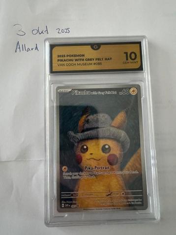 Pikachu van gogh pokemonkaart graded 10 global grading beschikbaar voor biedingen