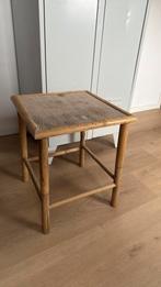 Bamboe bijzettafeltje plantentafeltje boho bohemian, Huis en Inrichting, Tafels | Bijzettafels, Minder dan 55 cm, Gebruikt, Vierkant
