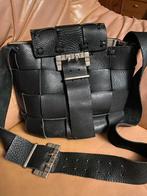 SAMI AMIN DESIGNER LEDEREN SCHOUDERTAS, Overige merken, Gebruikt, Zwart, Ophalen of Verzenden