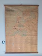 Oude vintage schoolkaart topografie Nederland 103x72 cm, Ophalen, Aardrijkskunde