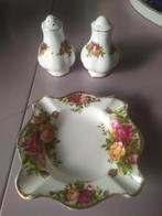 Royal Albert Old Country Roses Asbak & Peper/Zoutstel, Gebruikt, Overige typen, Ophalen of Verzenden, Overige stijlen